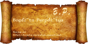 Bogáts Perpétua névjegykártya